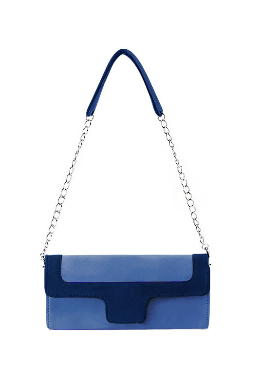 Electric blue women's dress clutch, for weddings, ceremonies, cocktails and parties. Top view - Florence KOOIJMAN